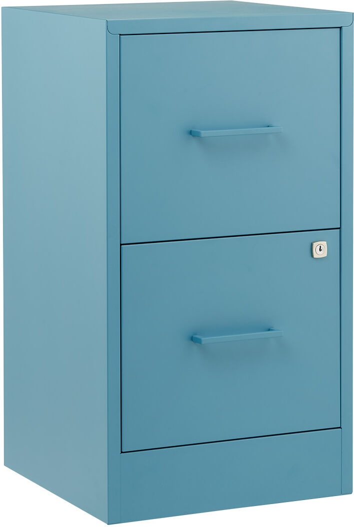 The Container Store 2-Drawer Locking Filing Cabinet Slate Blue