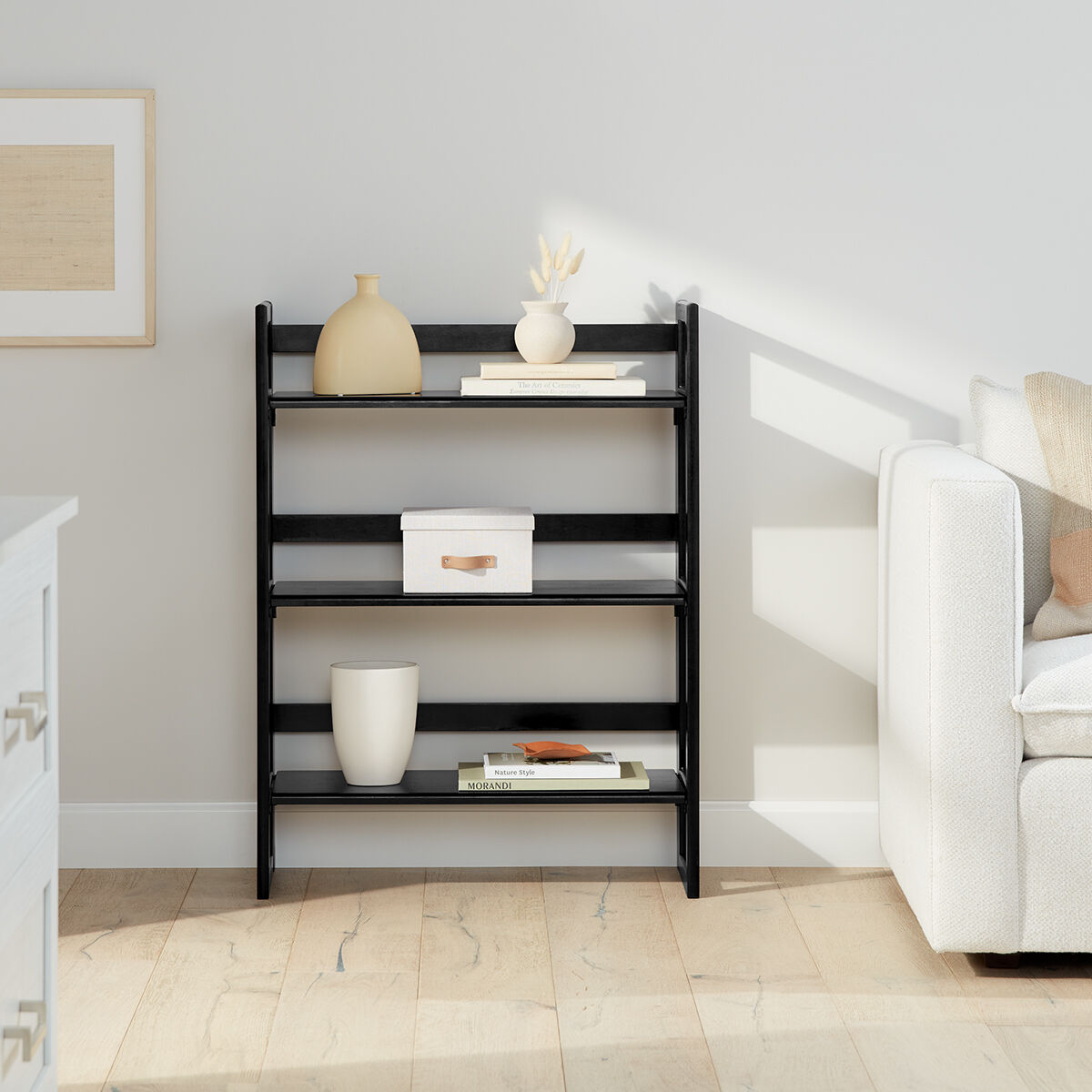 The Container Store Stackable Folding Bookshelf Matte Black