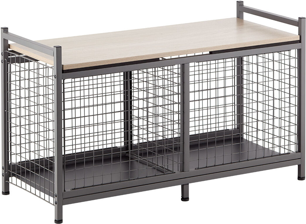 The Container Store Heavy-Duty Storage Bench Matte Grey