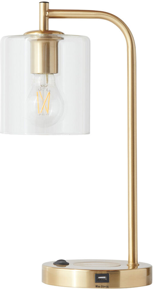 Brightech Elizabeth USB Table Lamp Gold/Clear