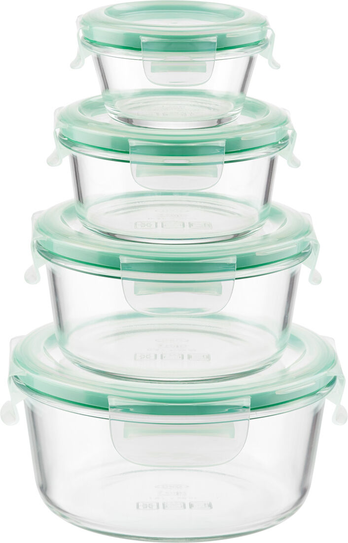 OXO Good Grips 8-Piece Smart Seal Glass Food Storage Round