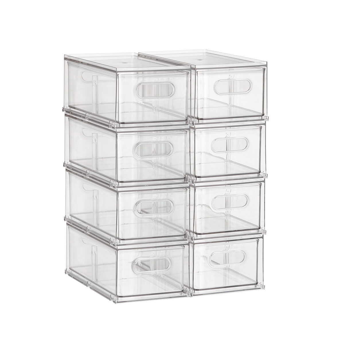 The Container Store Case of 8 T .H .E . Divided Fridge Drawer Clear