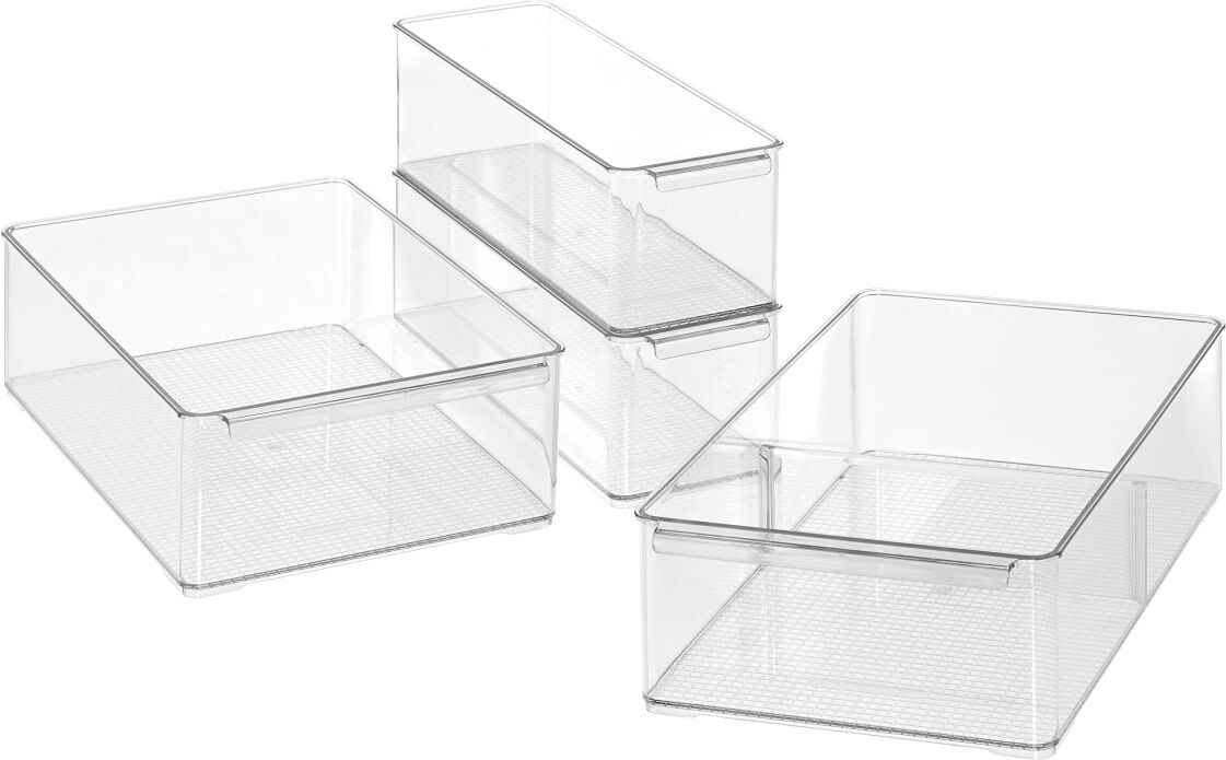 Everything Organizer Stacking Fridge Bin Clear Set of 4