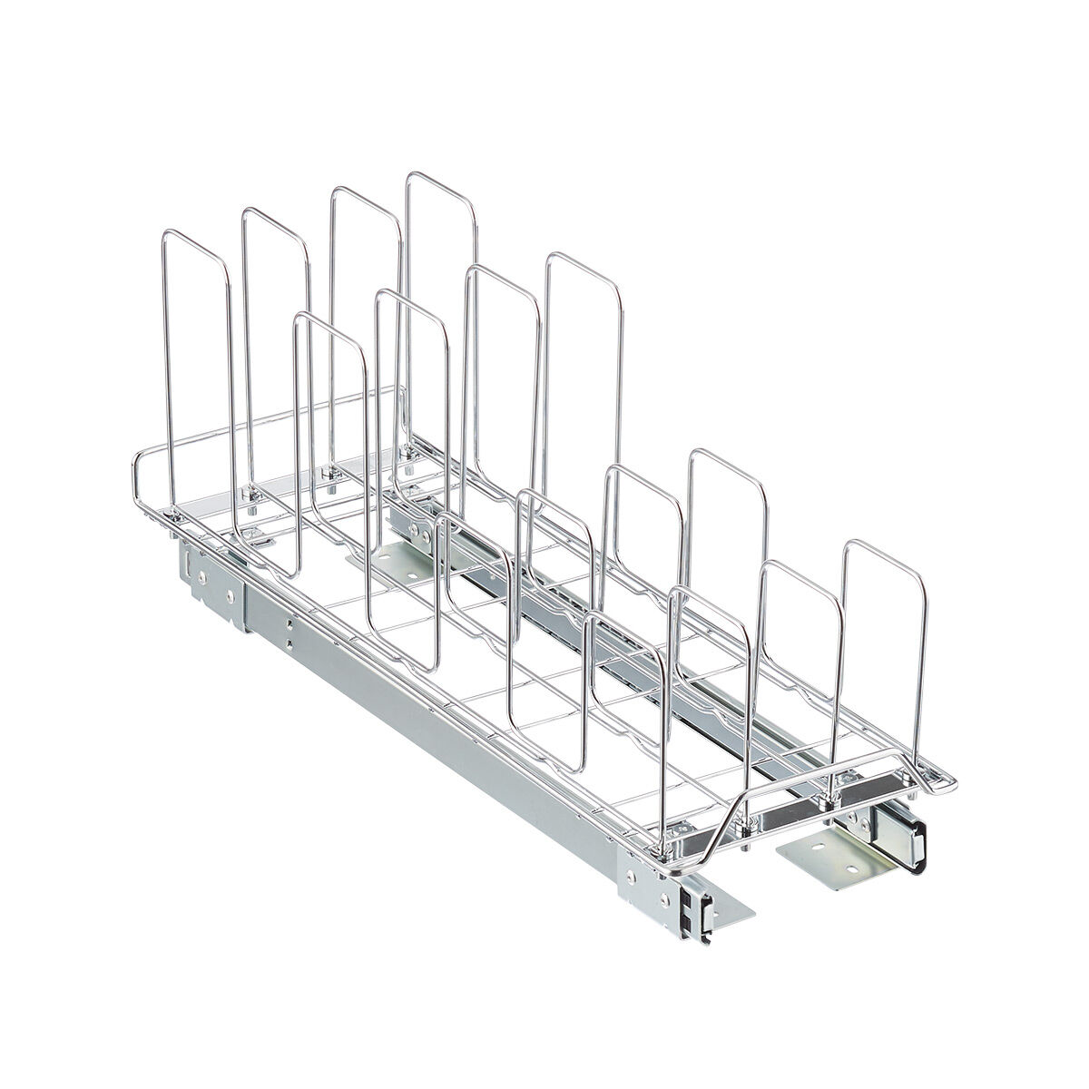 The Container Store Roll-Out Lid Organizer Chrome