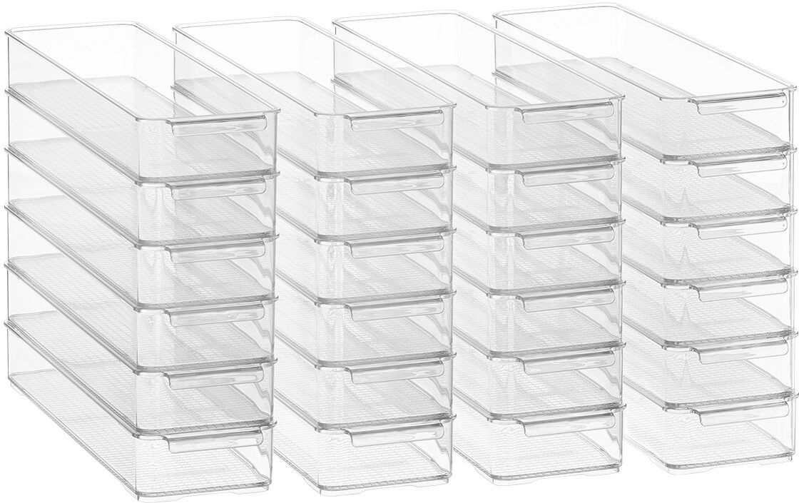 The Everything Organizer Shallow Narrow Fridge Bin Clear Set of 24