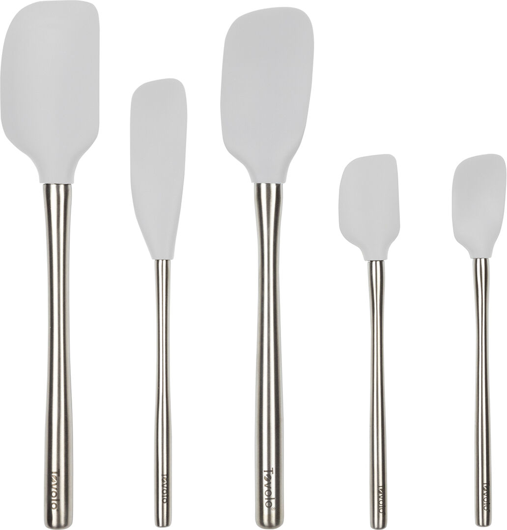 Tovolo Stainless Steel Spatula Set Oyster Gray Pkg/5