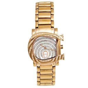 Aigner Mother of Pearl Rose Gold Plated Stainless Steel Genua Due A31600 Women's Wristwatch 31 mm  - Gender: female