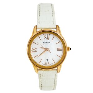 Balmain Mother of Pearl Rose Gold Plated Stainless Steel Leather 1899 Women's Wristwatch 34 mm  - Gender: female