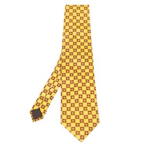Balenciaga Vintage Yellow Jacquard Traditional Tie  - Gender: male