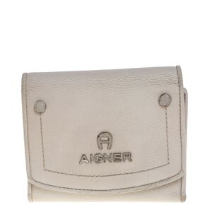 Aigner Grey Leather Trifold Wallet  - Gender: female
