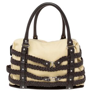 Aigner Beige/Brown Canvas And Leather Damascus Belted Tote  - Gender: female