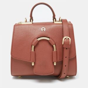 Aigner Brown Leather Mini Jada Top Handle Bag  - Gender: female