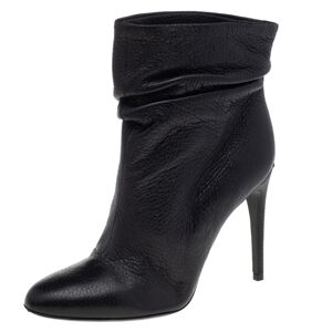 Burberry Black Leather Ankle Length Boots Size 36.5  - Gender: female