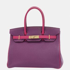 Hermes Birkin 30 Togo Anemone Rose Purple C Engraved Handbag Personal  - Gender: female