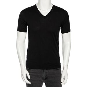 Dolce & Gabbana Black Cotton Jersey V Neck T-Shirt S  - Gender: male