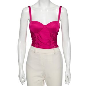 Balmain Pink Knit Ruched Sleeveless Bodysuit S  - Gender: female
