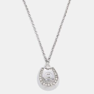Aigner Silver Tone Crystal Horseshoe Pendant Necklace  - Gender: female