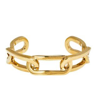 Burberry Chain Link Motif Gold Tone Open Cuff Bracelet M  - Gender: female