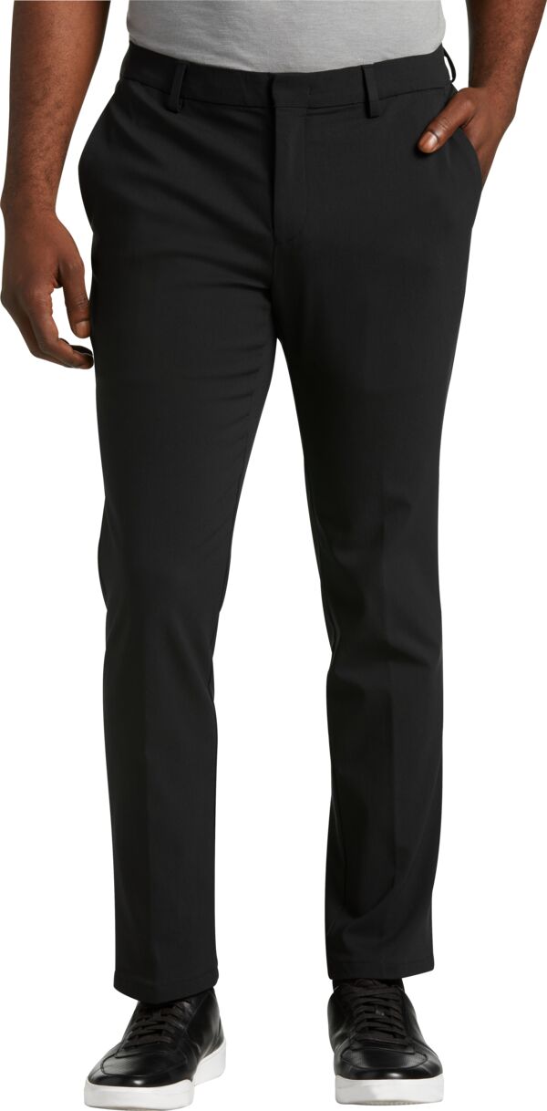 Awearness Kenneth Cole Men's Slim Fit Performance Pants Black Solid - Size: 33W x 32L - Black - male
