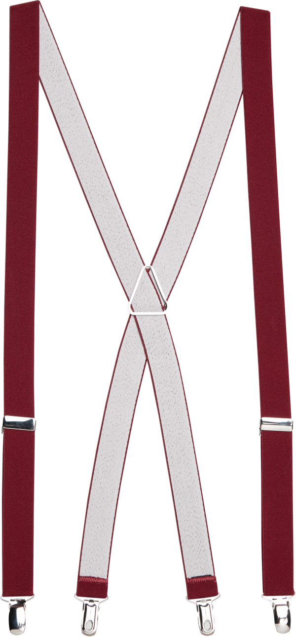 Egara Men's Clip Suspenders Burgundy Solid - Size: One Size - Burgundy Solid - male