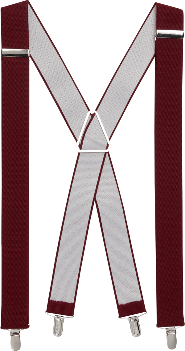 Pronto Uomo Big & Tall Men's 35mm Clip Suspenders Burgundy - Size: One Size - Only Available at Men's Wearhouse - Dark Red - male