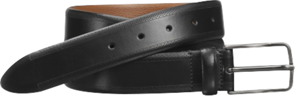 Johnston &Amp; Murphy Johnston & Murphy Men's Embossed Leather Belt Black - Size: 38 Waist - Black - male