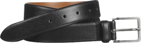 Johnston &Amp; Murphy Johnston & Murphy Men's Feather Edge Leather Belt Black - Size: 44 Waist - Black - male