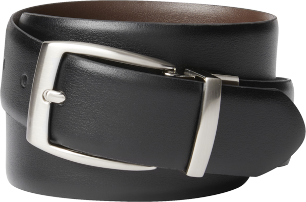 Men's Wearhouse Big & Tall Men's Feather Edge Reversible Belt Black - Size: 54 Waist - Black - male