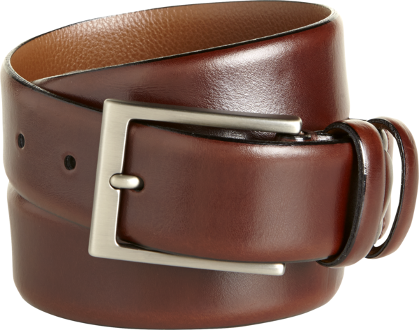 Joseph Abboud Big & Tall Men's Leather Dress Belt Burgundy - Size: 54 Waist - Dark Red - male