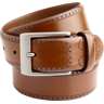 Joseph Abboud Men's Laser Detail Leather Belt Cognac - Size: 34 Waist - Brown - male