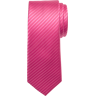 Egara Men's Skinny Stripe Tie Hot Pink Stripe - Size: One Size - Hot Pink Stripe - male