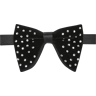 Egara Men's Pre-Tied Crystal Butterfly Velvet Bow Tie Black - Size: One Size - Black - male