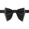 Egara Men's Pre-Tied Crystal Edge Butterfly Bow Tie Black - Size: One Size - Black - male