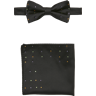 Egara Men's Pre-Tied Bow Tie and Pocket Square Set Black - Size: One Size - Black - male