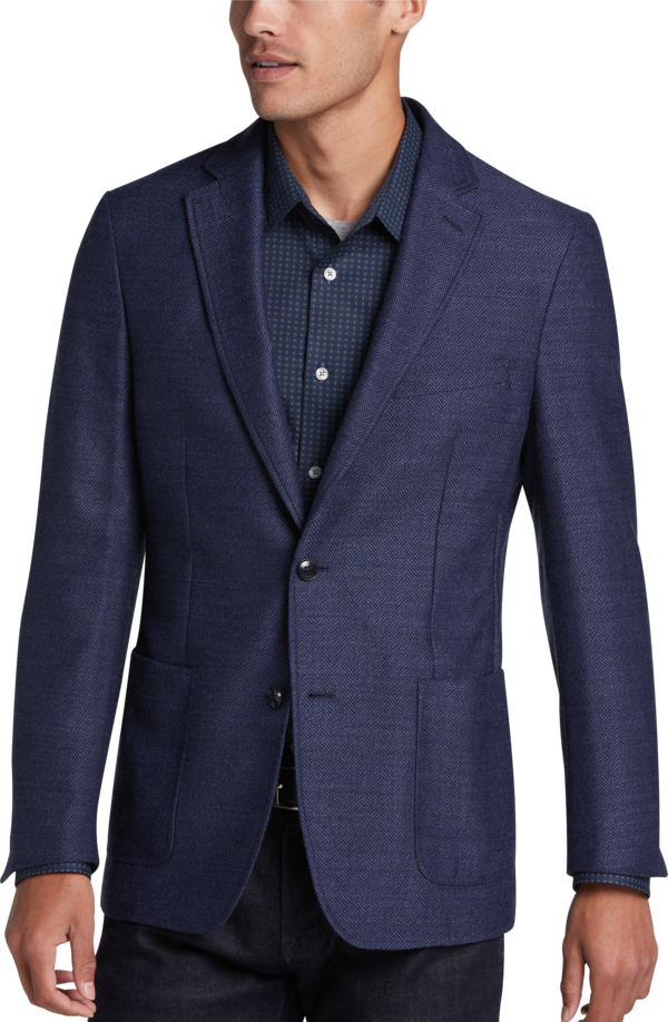 Calvin Klein Men's Slim Fit Sport Coat Blue Bone - Size: 44 Short - Blue Bone - male