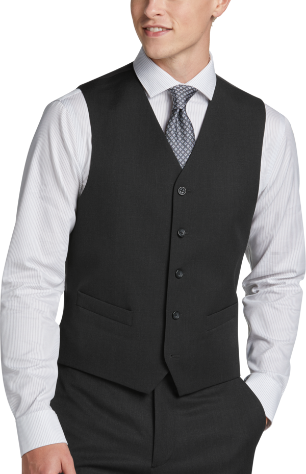 Pronto Uomo Platinum Big & Tall Men's Modern Fit Suit Separates Vest Charcoal Gray - Size: 2XLT - Only Available at Men's Wearhouse - Gray - male