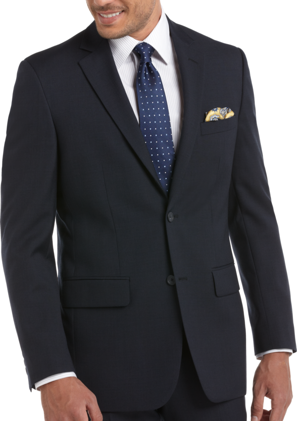 Pronto Uomo Platinum Big & Tall Men's Executive Fit Suit Separates Jacket Navy Sharkskin - Size: 50 Short - Only Available at Men's Wearhouse - Navy Sharkskin - male
