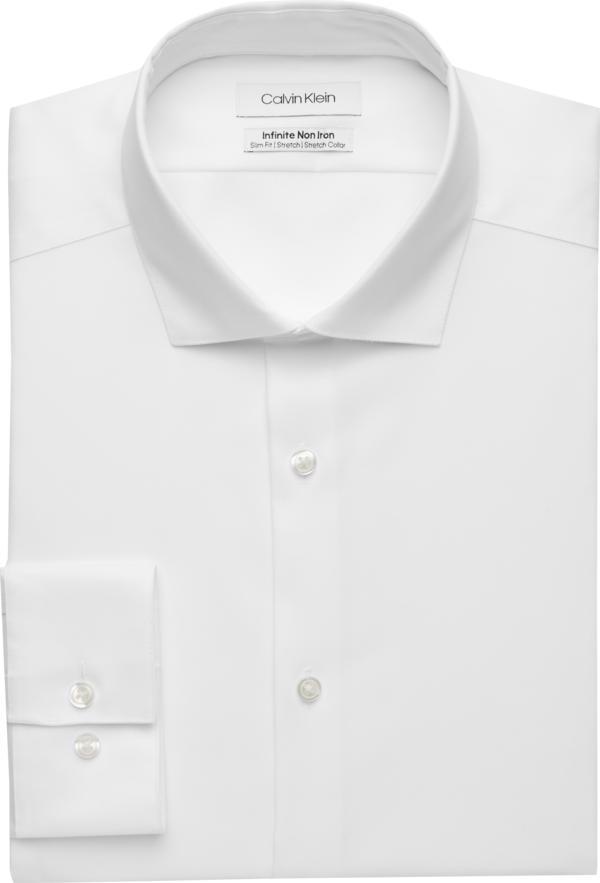 Calvin Klein Men's Infinite Slim Fit Dress Shirt White - Size: 14 1/2 32/33 - White - male