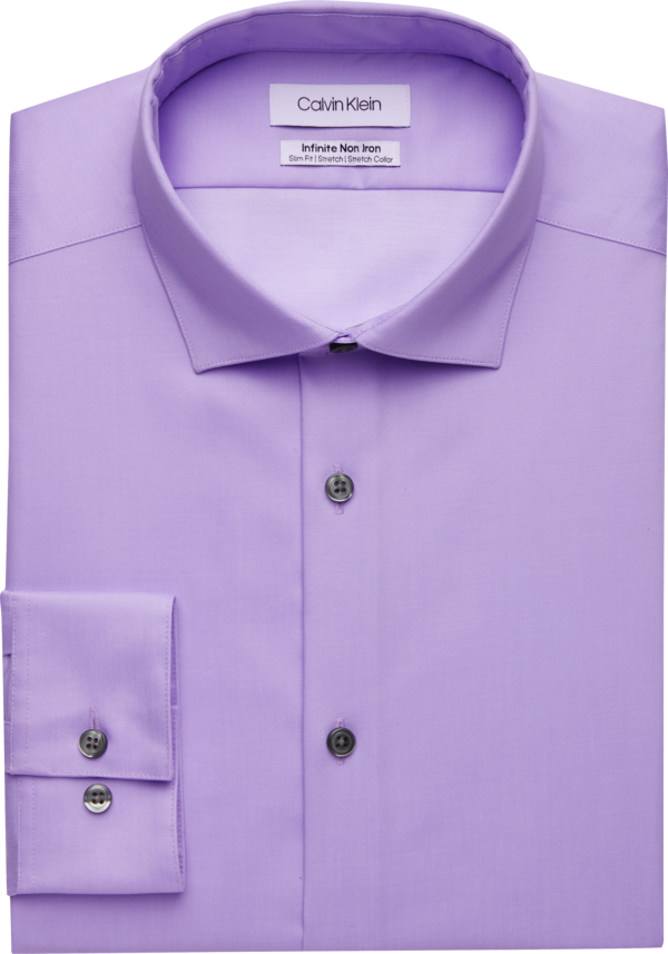 Calvin Klein Men's Infinite Slim Fit Dress Shirt Viola - Size: 14 1/2 32/33 - Viola - male