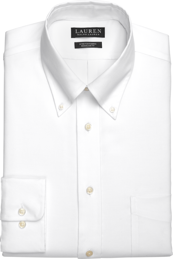 Lauren By Ralph Lauren Big & Tall Men's UltraFlex Classic Fit Non-Iron Button-Down Collar Dress Shirt White Solid - Size: 18 1/2 34/35 - White Solid - male