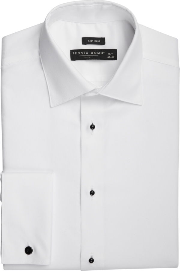 Pronto Uomo Men's Modern Fit French Cuff Tuxedo Formal Shirt Tuxedo White - Size: 14 1/2 32/33 - Only Available at Men's Wearhouse - Tuxedo White - male