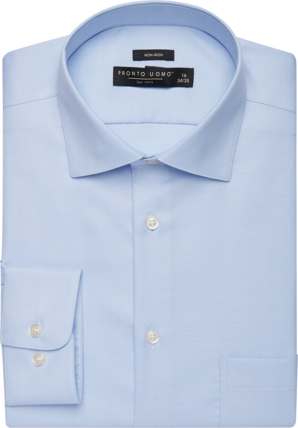 Pronto Uomo Men's Queens Oxford Classic Fit Dress Shirt Lt Blue Solid - Size: 16 1/2 32/33 - Only Available at Men's Wearhouse - Lt Blue Solid - male