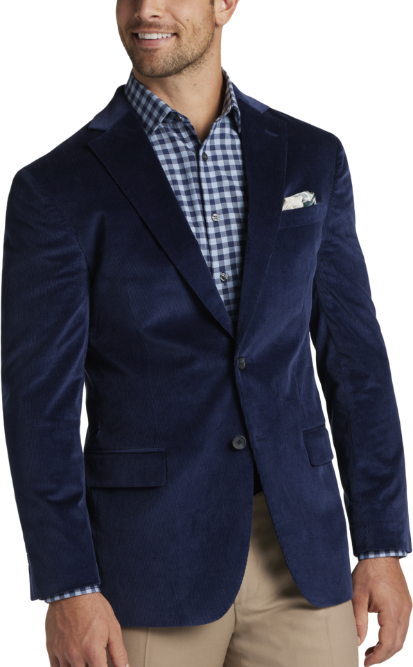 Pronto Uomo Men's Modern Fit Notch Lapel Corduroy Sport Coat Navy Corduory - Size: 40 Short - Only Available at Men's Wearhouse - Navy Corduory - male