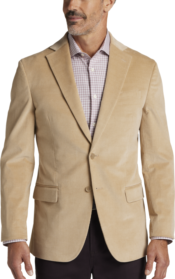 Pronto Uomo Big & Tall Men's Modern Fit Notch Lapel Corduroy Sport Coat Tan Corduory - Size: 48 Short - Only Available at Men's Wearhouse - Tan Corduory - male