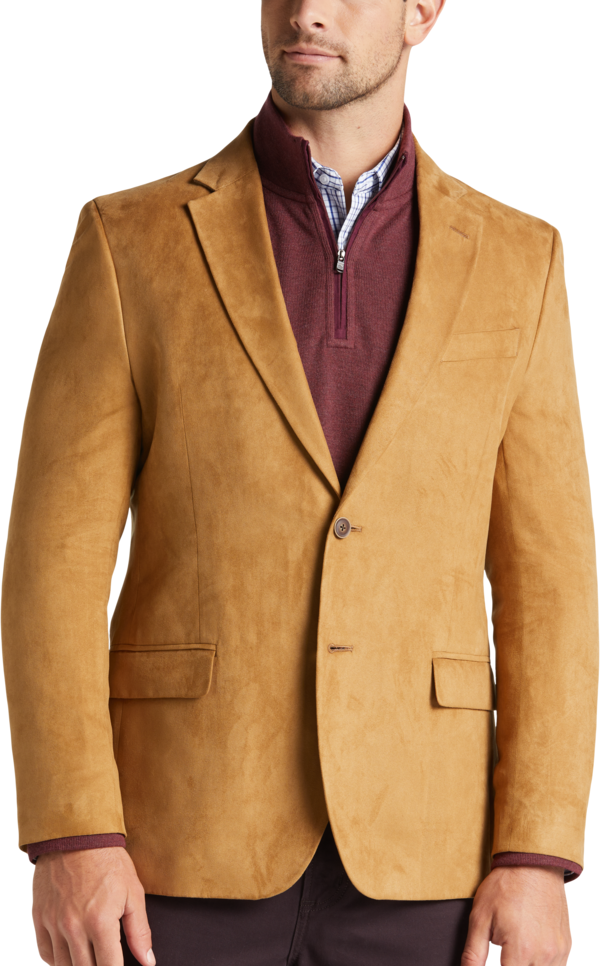 Nautica Men's Modern Fit Microsuede Sport Coat Chamois - Size: 38 Short - Chamois - male