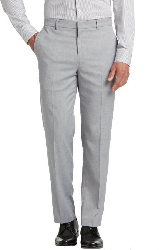 Awearness Kenneth Cole Men's Modern Fit Stretch Waistband Dress Pants Light Gray Solid - Size: 36W x 30L - Light Gray Solid - male