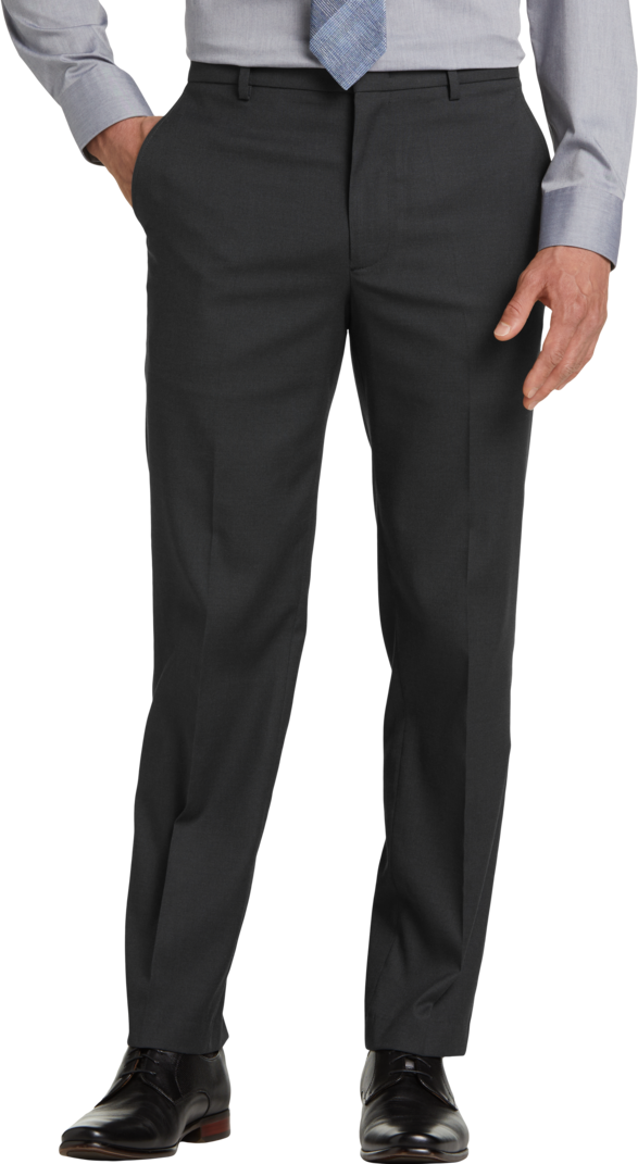 Awearness Kenneth Cole Men's Modern Fit Stretch Waistband Dress Pants Charcoal Gray - Size: 38W x 30L - Gray - male