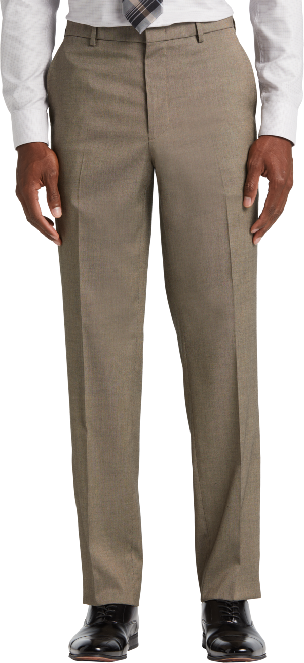 Awearness Kenneth Cole Men's Modern Fit Stretch Waistband Dress Pants Taupe - Size: 34W x 29L - Taupe - male