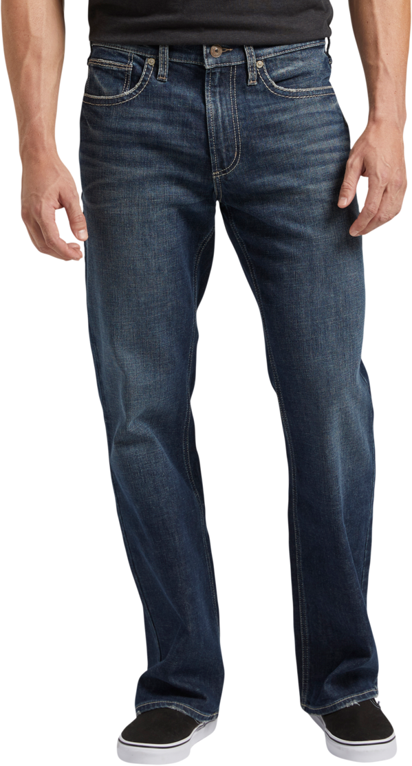 Silver Jeans Men's Zac Relaxed Fit Straight Jeans Dark Wash - Size: 38W x 34L - Dark Wash - male