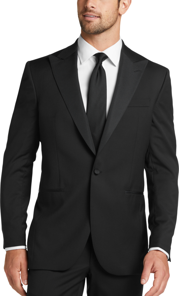 BLACK by Vera Wang Men's Slim Fit Peak Lapel Tuxedo Jacket Black Formal - Size: 44 Regular - Black - male